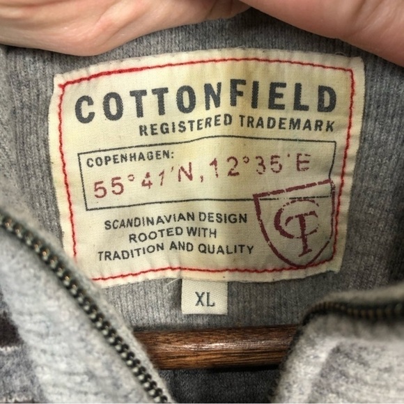 Cottonwood Vintage Grey Long Sleeve 1/4 Zip Wool Blend Sweater size XL - Picture 5 of 7